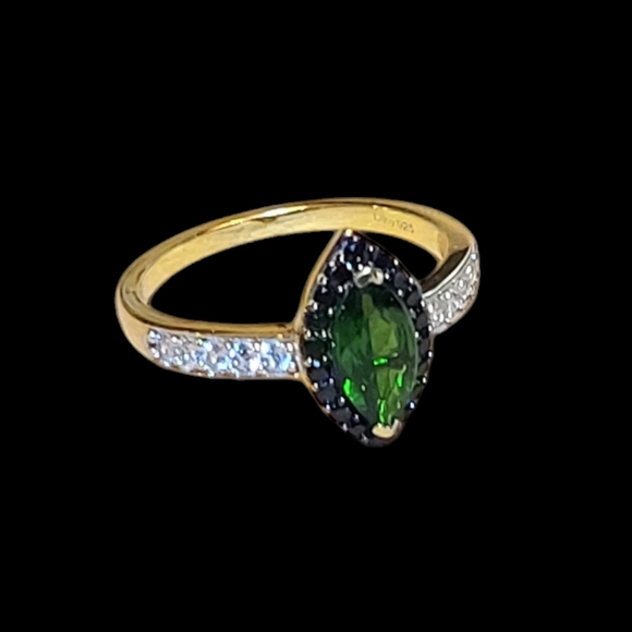 NEW Natural Chrome Diopside & Multi Gemstone Ring Size 9 - Picture 3 of 16